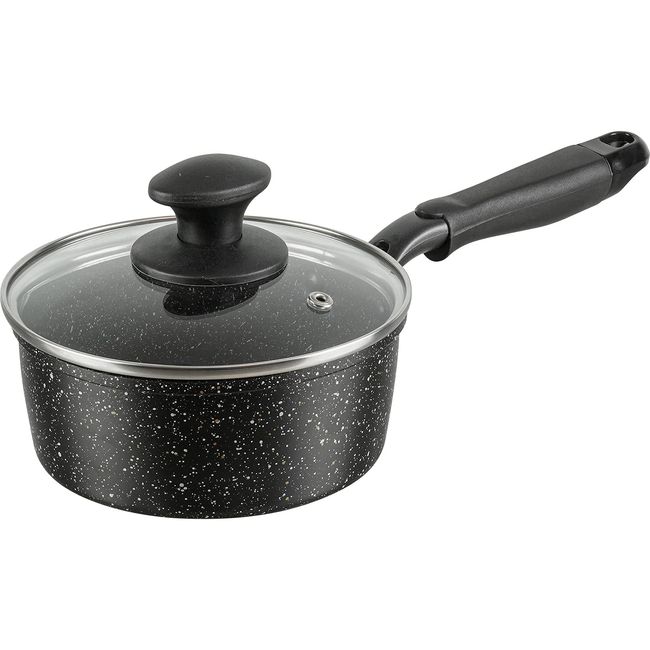 Wahei Freiz RB-2120 Increased Abrasion Resistance! Marble Coated One-handed Pot, 6.3 inches (16 cm), Non-Stick, Induction and Gas Compatible, Double Marble α