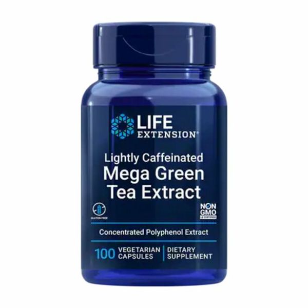 Life Extension Lightly Caffeinated Mega Green Tea Extract 100 Vegetarian Capsule