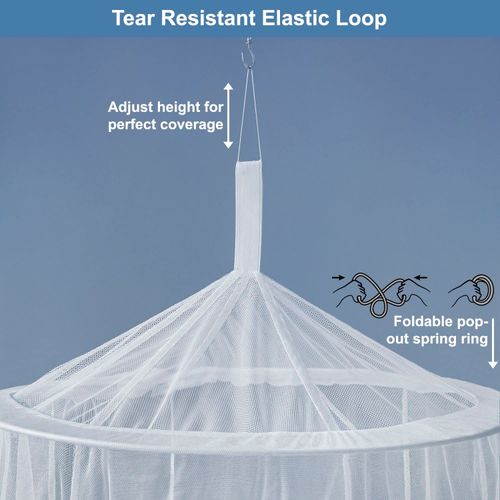 Universal Backpackers Mosquito Net for Single to King-Sized Beds – 2 Openings or Fully-Enclosed Bed Canopy – Conical Design for Decoration or Travel – Free Bag & Hanging Kit for Easy Setup