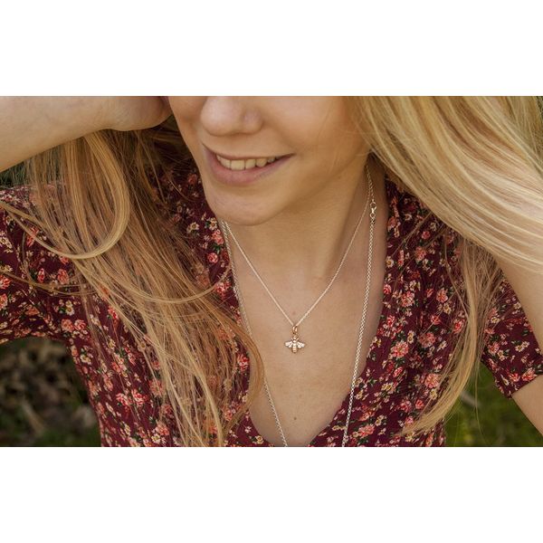 Gemma J Rose Gold Sparkly Bee Pendant
