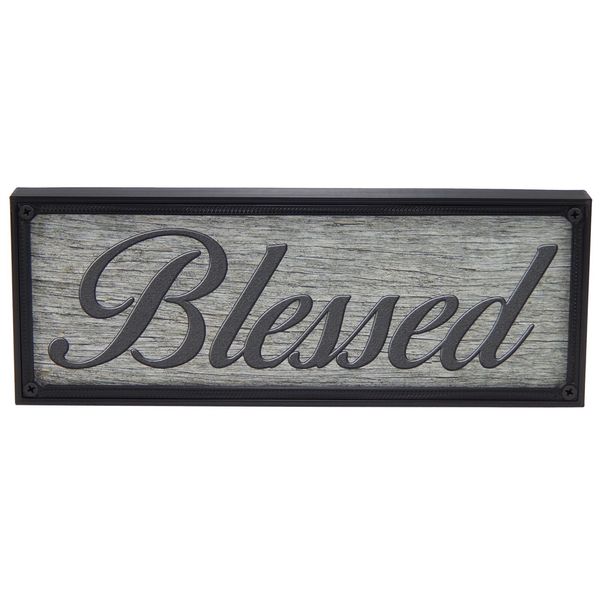 Blessed Word Art Sign Kitchen Home Decor Wall Hanging Cursive Script Typography