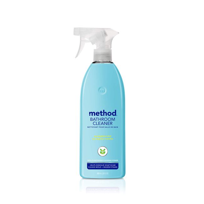  Method Daily Shower Cleaner Spray; Plant-Based & Biodegradable  Formula; Spray and Walk Away - No Scrubbing Necessary; Eucalyptus Mint  Scent; 828 ml Spray Bottles; 8 Pack; Packaging May Vary : Health