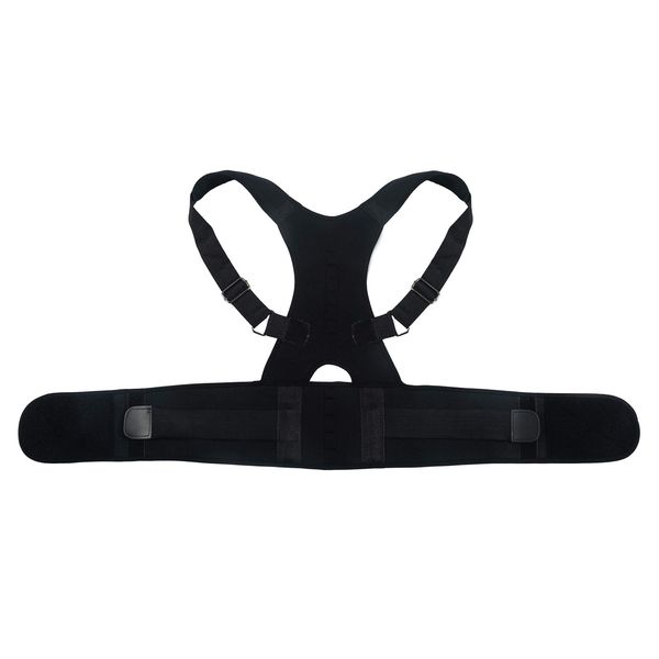 PRO 11 WELLBEING Black Magnetic Posture Corrector relieves Back and Shoulder Pain (Medium)