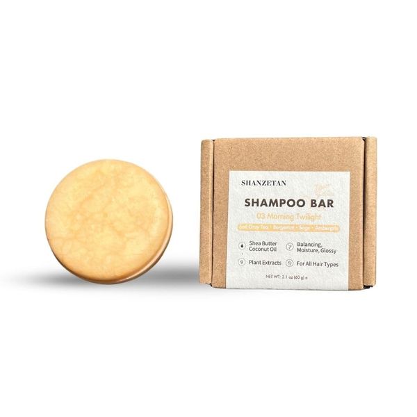 SHANZETAN Balancing Shampoo Bar, maintain hair's pH balance, prevent breakage, boosting shine for soft, healthy-looking hair| 03 Morning Twilight