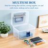 10 Inch Clear and Blue First Aid Clear Bin, Medicine Storage Box Container