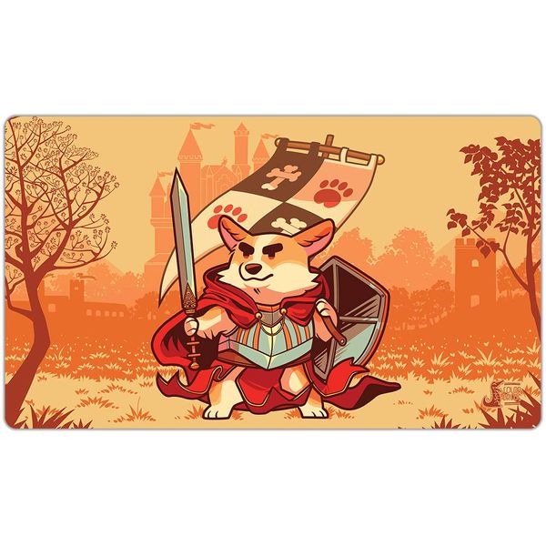 Inked Playmats Warrior Corgi Playmat Inked Gaming TCG Game Mat for Cards (13+)