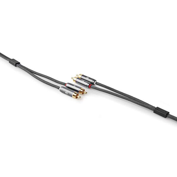 NEDIS Premium Tulp Stereo Audio Kabel/schwarz - 1 Meter