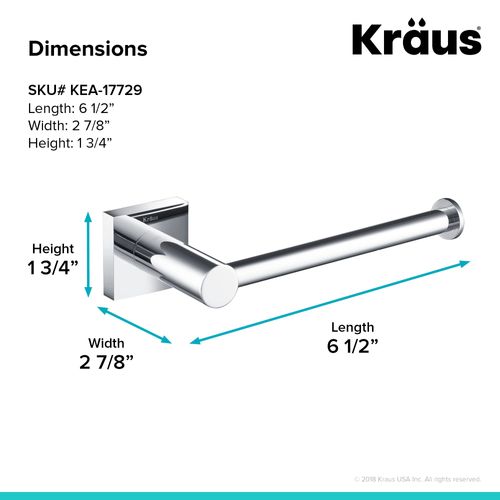 KRAUS Ventus Bathroom Toilet Paper Holder, Chrome Finish, KEA-17729CH