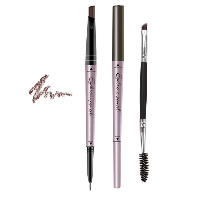 Eyebrow Pen,Eyebrow Pencil with Brow Brush Double Ended Eyebrow Pen Ultra Fine Double Ended Eye Brow Pen Automatic Makeup Cosmetic Tool(Dark Brown)