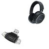 BoxWave Smart Gadget Compatible with Raycon Gaming Headphones - AllReader SD Card Reader, microSD Card Reader SD Compact USB - Jet Black