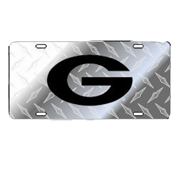 Craftique Georgia Bulldogs Silver Toolbox Black G Car Tag