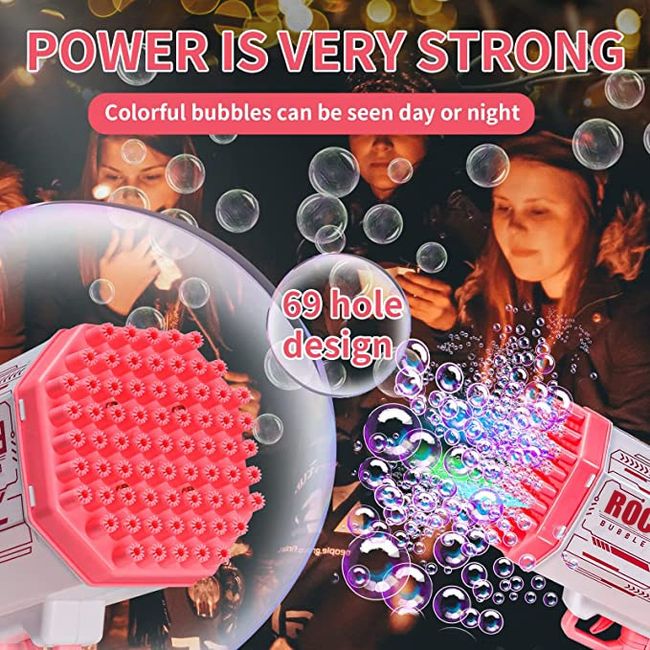 Bubble Gun Kids Toys Electric Automatic Soap Rocket Bubbles