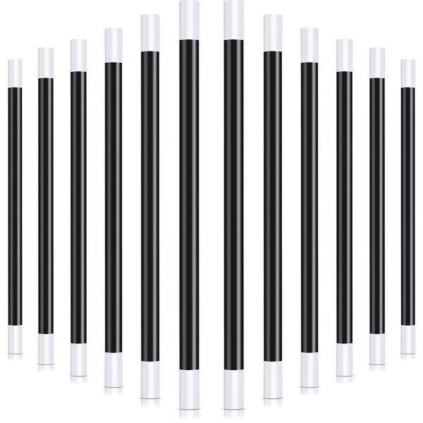 Gejoy 12 Packs 10 Inches Plastic Magic Wand Black and White Spell Casting Stick for Magician Costume