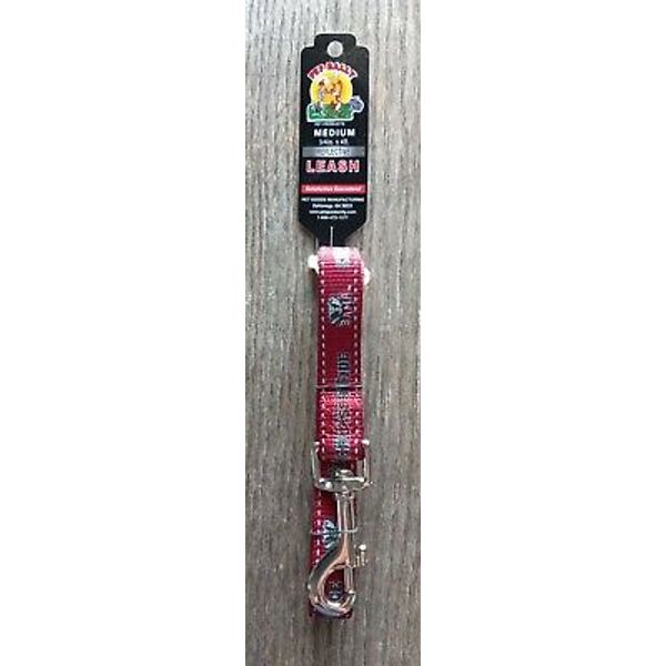 University of Alabama Crimson Tide Pet Dog Leash Size M 3/4 In x 4 Ft Pup Rally