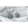 Colorful Beetle with Abalone Shell Inlays .925 Sterling Silver Dangle Earrings