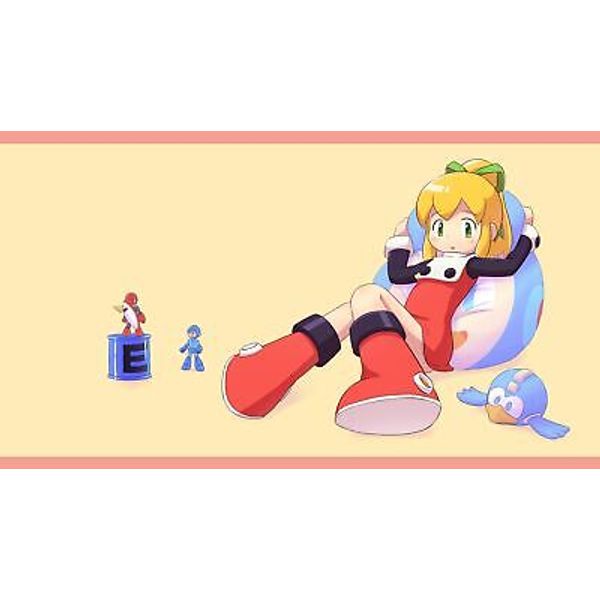 Anime girls toys red blonde mega man roll simple Playmat Game Mat Desk