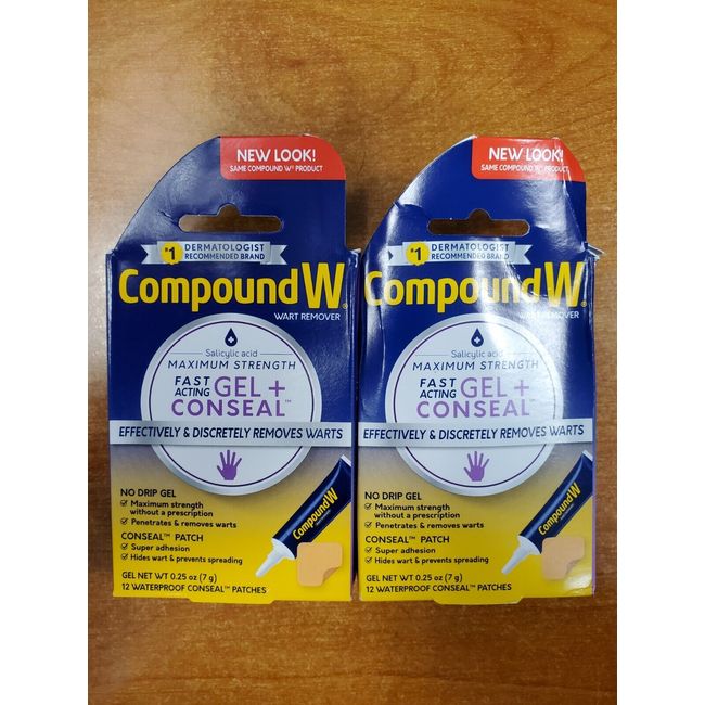 2 Pack: Compound W Fast Acting Gel & Conseal Liquid Wart Remover - 0.25oz E13D