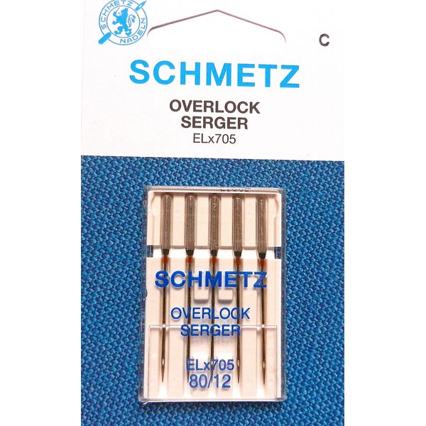 ELx705 Overlock Serger Sewing Machine Needles by Schmetz, Size: 80/12