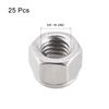 sourcing map 3/8-16 UNC Nylon Insert Hex Lock Nuts, 304 Stainless Steel, Plain Finish, 25pcs