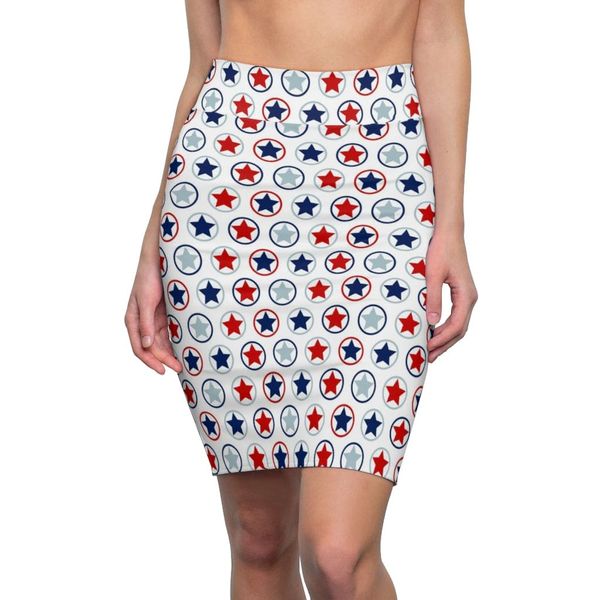 Womens Skirt, Stars and Stripes Pencil Skirt, 94158 - S / 4 oz.