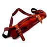8pcs Professional Kitchen Knife Set Damascus with Red/Brown Handle & Leather