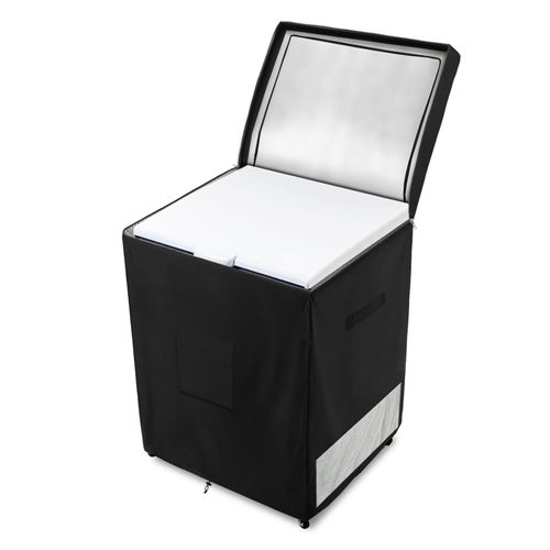 Dalema Outdoor Deep Freezer Cover,Heavy Duty 600D 100% Waterproof Chest Freezer Cover,Freezer Covers for Outside 5.0 Cubic Chest Freezer,Top Can Be Opened by Zipper(28"W x 23"D x 34"H,Black)
