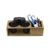 Whitecap 62616 Teak Two Insulated Drink/Binocular Rack with Tray, Brown