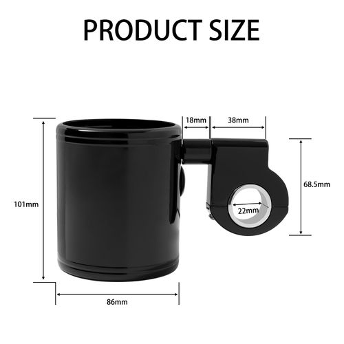 HIINZI Motorcycle Cup Holder, Drink Holder for Motorcycle Handlebars from 7/8"" to 1 1/4"", Universal Water Bottle Holder for Motorcycle, Scooter, Boat, and Bike, FRC-8ZS-PXA472