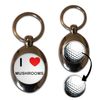 BadgeBeast.co.uk I Love Mushrooms - Silver Golf Ball Marker Key Ring