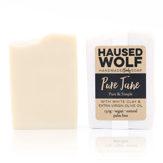 Haused Wolf Duschseife - 130 g - parfümfrei - vegan - Naturkosmetik - handmade in Germany (Pure Jane)