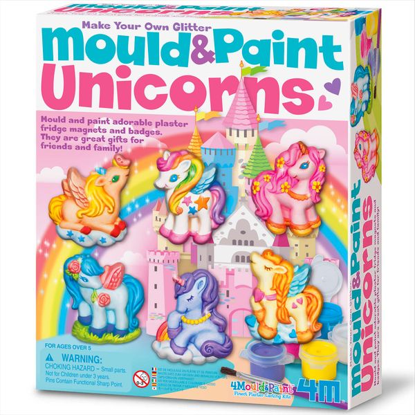 4M | Mould and Paint Unicorns | Mould and Paint Fridge Magnets and Badges | Unicorn Themed Craft Activity | Kids Ages 5+