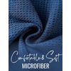 CybGene Golf Towel, Golf Accessory, 16'x 24' Microfiber Towel, Blue - Initial W