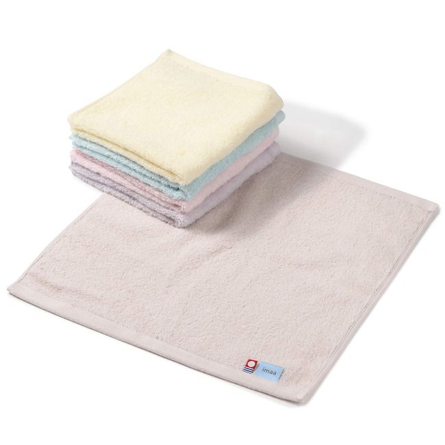 imaa Imabari Towels, Certified Hand Towels, Set of 5, Scallops, Fluffy, Thin, Quick Drying, Water Absorbent, Quick Drying, Made in Japan, Vacuum Compression Pack, Assorted 5 Pieces