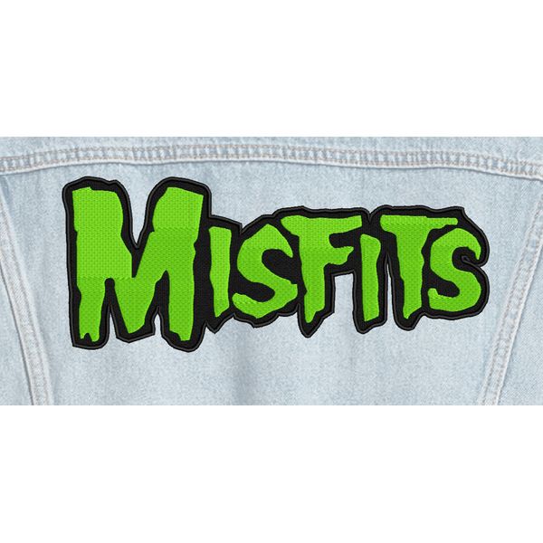 Misfits Back Patch Neon Green Logo Embroidered High-Quality