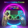 DYONDER Wireless Controller for PS4, Wireless Remote Gamepad with Unique Cracked Design/Dual Vibration/6-Axis Motion Sensor/Audio Function, Game Controller Widely Compatible with PS4/PC(Black)