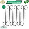 Iris Scissors 6 Pcs Set 4.5” Straight Jaws Dental Veterinary Surgical Instrument