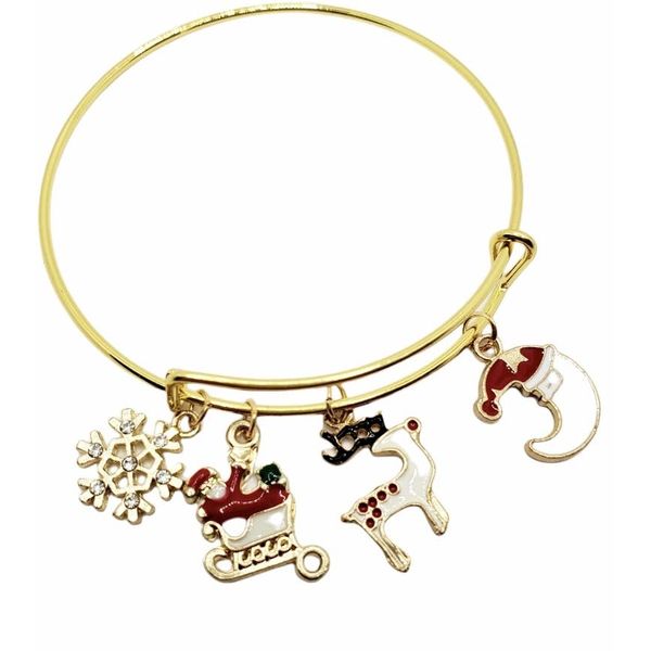 Christmas Snowflake Charm Bracelet - Gold