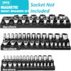 DURATECH Magnetic Socket Organizer Set 1/4", 3/8", 1/2" Drive SAE Socket Holders