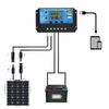 30A Solar Panel Battery Charge Controller 12V/24V LCD Regulator Auto Dual USB US