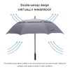 G4Free 62 Inch Automatic Open Golf Umbrella Extra Large Oversize Double Canopy Vented Windproof Waterproof Stick Umbrellas(Grey)