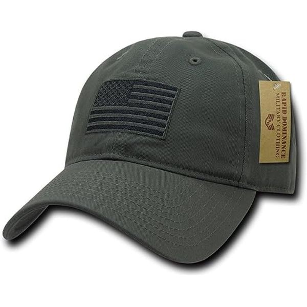 Rapiddominance Tonal Flag Relaxed Graphic Cap, Olive