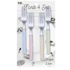 KAI FA5174 KAI Fork, S, 4-Piece Set, Striped Pattern, Made in Japan