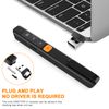 Wireless PowerPoint Presentation Clicker Remote, 2 in 1 Type C and USB A RF 2.4GHz PPT Presentation Presenter Laptop Clicker Pointer Slide Advancer with Hyperlink Volume Control