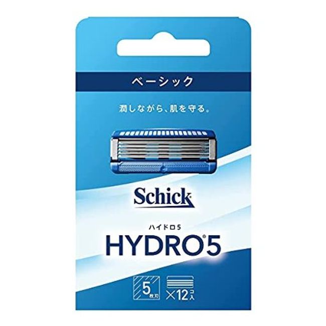 Hydro SCHICK Hydro 5 Basic Replacement Blades (12 pieces) with skin guard, 5 blades, blue