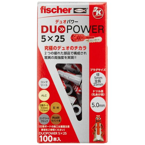 Fisher 542430 Nylon Plugs DUOPOWER 5 x 25 (100 Pack)