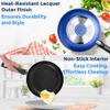 SereneLife 20Pcs Kitchenware Pots & Pans Set-Black Non-Stick Coating Inside-Blue