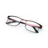 V.W.E. Men Premium Rectangle Stainless Steel Reading Glasses - Large Metal Reader (Maroon, 1.50)