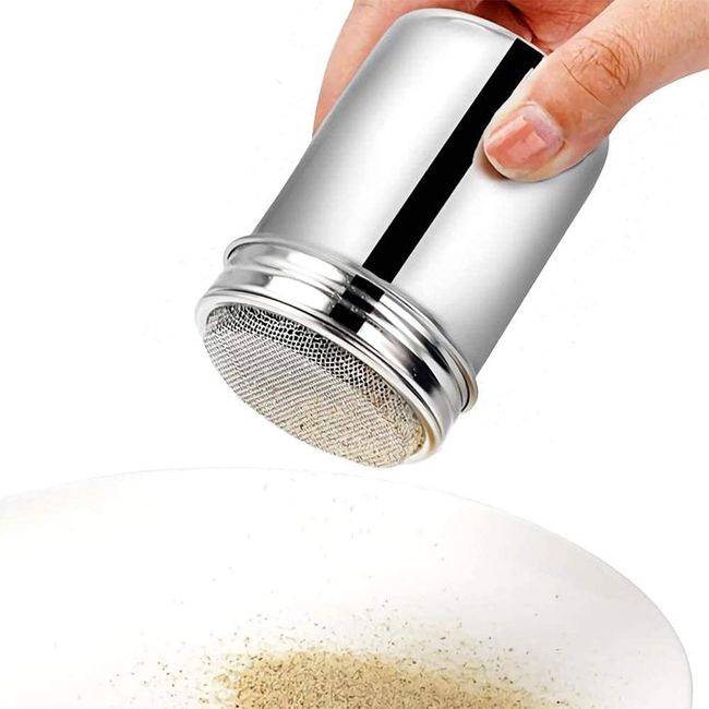 Flour Flour Bottle, Powder Can, Condiment, Seasoning Can, Stainless Steel, Powdered Sugar, 2.3 x 3.5 inches (5.9 x 9 cm)