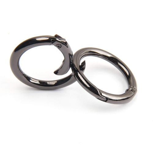 JWBIZ 20pcs Trigger Spring O Rings Round Carabiner Clip Snap for Keyrings Buckle, Bags,Purses (Gun Black, 3/4 inch)