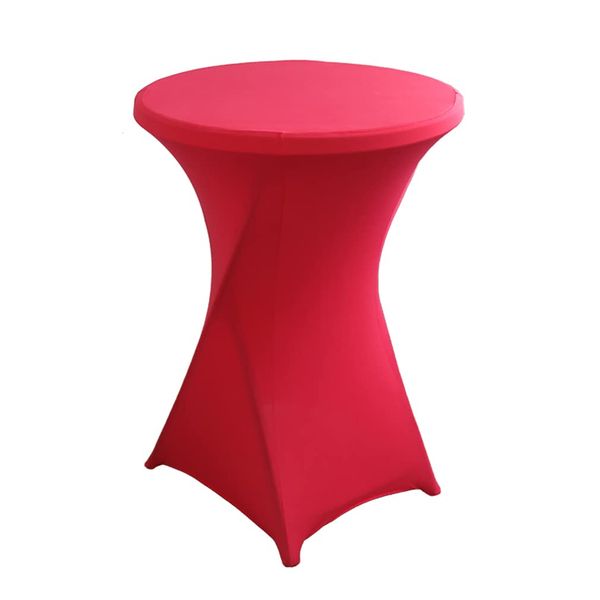 iEventStar 30 inches 32'' Highboy Cocktail Round Stretch Spandex Fitted Table Cover High Top Square Corners Tablecloth (30''-32'' Dia x 42'', Fuchsia)